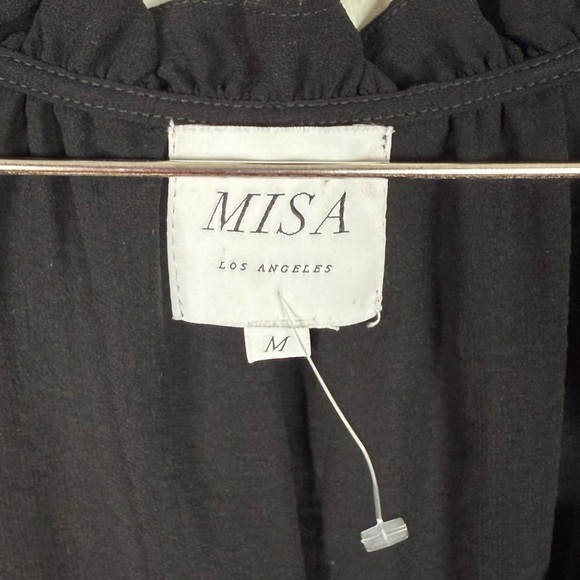 MISA Tanaz Black Bohemian Midi Dress Tassel Trim Resort Style - Picture 8 of 9